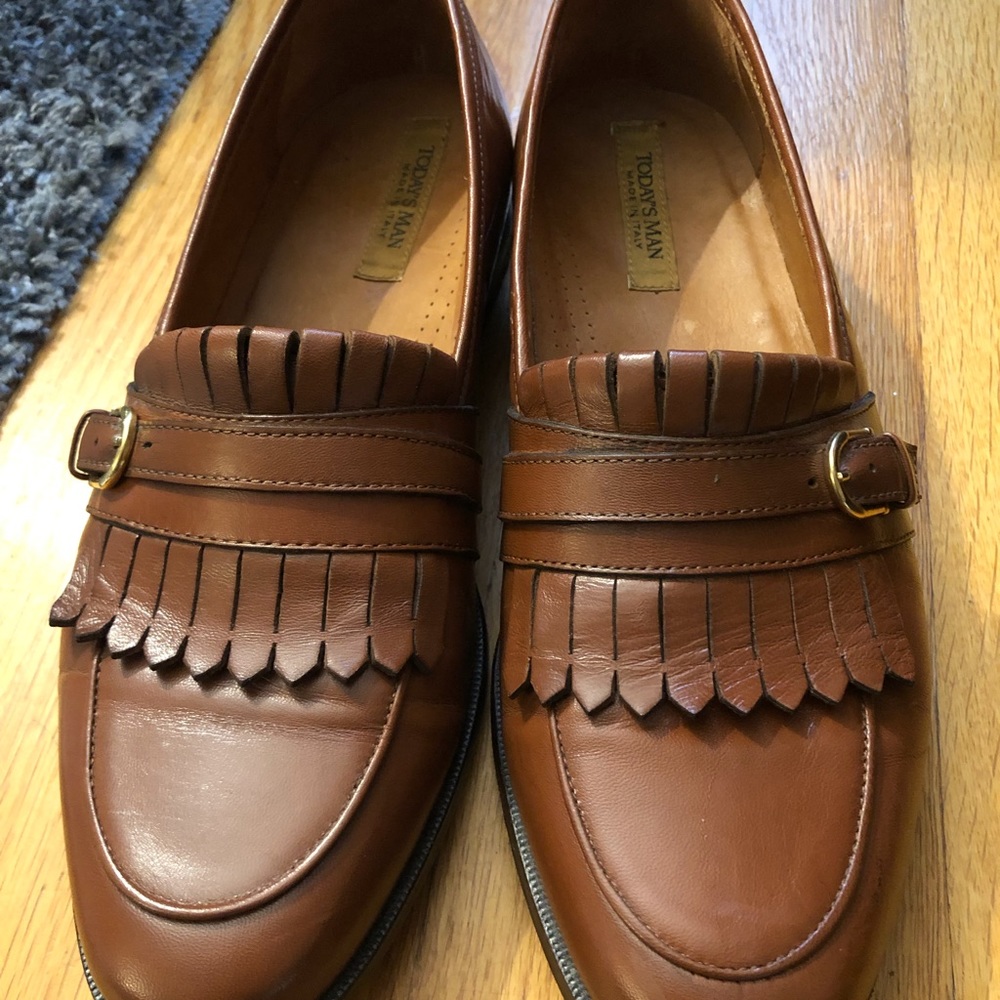 Today’s Man Leather driving Shoes flat & Loafers Size 10 $160